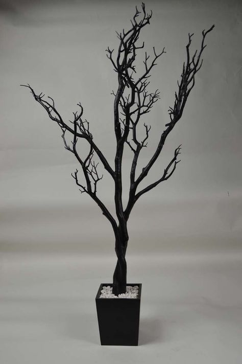 Halloween Branch Tree, Manzanita Branches Home Decor, Black Manzanita Tree Centerpieces, Black Branches Halloween, Metal Tree Sculpture Branches, Manzanita Tree, Manzanita Branches, Potted Trees, Wedding Table Settings