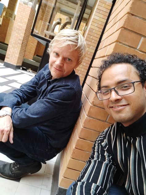 Shri Ramkumar Oedit Doebé and Marc Warren on the set. Marc Warren, Life Art, Couple Photos, Art