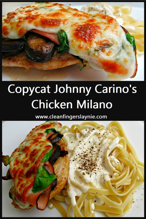 Carinos Recipes, Chicken Milano Recipe, Johnny Carinos Recipes, Skilletini Recipe, Johnny Carinos, Chicken Milano, Carrabbas Recipes, Chicken Breast Pasta, Sauteed Chicken Breast