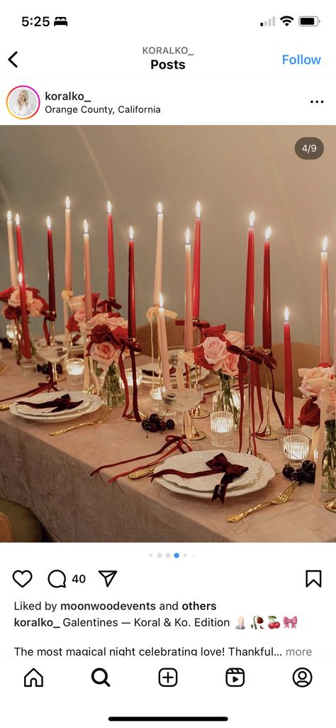 Tablescape Valentines Day, Burgundy And Pink Table Setting, Galentines Party Taco Bar, Valentine Dinner Decor, Classy Galentines Party, Pink And Red Party Aesthetic, Galentines Dinner Table, Pink And Red Tablescape, Pink And Red Table Setting