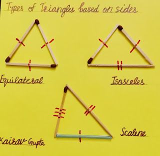 Types Of Triangles Project, Types Of Triangles Activities, Scenery Rangoli, Different Types Of Triangles, Harshdeep Kaur, Types Of Triangles, Class 4 Maths, Triangle Game, Triangles Activities