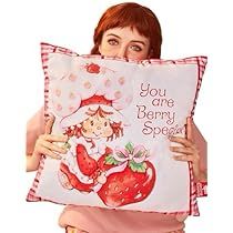 Strawberry Shortcake Blanket, Strawberry Couch, Strawberry Cute, Cartoon Strawberry, Adorable Cartoon, Strawberry Print, Pink Collar, Pink Collars, Christmas Pillow Covers