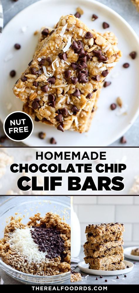 Homemade Cliff Bars Chocolate Chip, Home Made Clif Bars, Kids Cliff Bar Recipe, Diy Cliff Bars Recipes, Breakfast Energy Bar, Healthy Cliff Bar Recipe, Cliff Bars Recipe, Cliff Bar Copycat Recipes, Diy Snack Bars Healthy