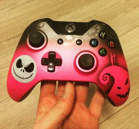 Custom Xbox Controller Diy, Pink Nightmare Before Christmas, Xbox Controller Aesthetic, Xbox Controller Designs Diy, Custom Xbox One Controller, Black Color Hairstyles, Custom Xbox, Hairstyles Black Hair, Color Hairstyles