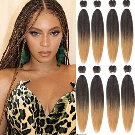 Pre Stretched Braiding Hair, Senegalese Twist Crochet Hair, Ombre Box Braids, Braids Knotless, Braiding Hair Extensions, Crochet Hair Extensions, Single Braids, Ombre Hair Extensions, Braids With Extensions