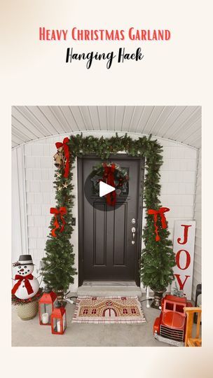 80K views · 6.5K reactions | Heavy Garland - Hanging Hack 🎄🎄

So here I have two very full, 9 ft garlands. Much to heavy for command hooks or anything like that. I don’t want a bunch of holes drilled into the siding around the door, so we created this simple frame with pvc pipe. 

-first I connected the two garlands together, then measured around the door. 

-I used 1 inch pvc pipe, and couplers to hold them together. The stands at the bottom here are 12 inches each (2 for each side) I used a three way coupler to connect the stand.

-Next I zip-tied the garland to the pvc frame. All along the top, and along the sides down to the bottom. You can also use wire. I like zip-ties better! 

My garlands are plug ins, but there is a battery option available as well! Linked the garlands, and othe Garland Around Door Frame, Indoor Holiday Decor, Command Hooks, Christmas Centerpieces Diy, Christmas Porch Decor, Xmas Deco, Diy Garland, Christmas Porch, Christmas Door Decorations