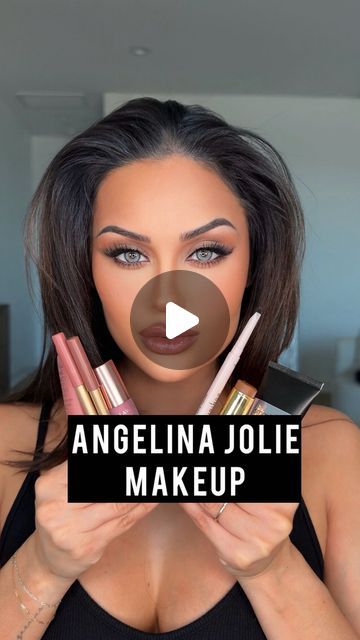 Christen Dominique on Instagram: "Recreating the one and only @angelinajolie The most beautiful woman 🫶  M A K E U P Contacts @unibling_official shade: Dawn Grey Brow Frame Pencil @dominiquecosmetics shade: Natural Black Lashes @kissproducts  Primer& foundation@smashboxcosmetics  Contour stick  @toofaced  Concealer #dominiquecosmetics  Pillow talk matte liquid blush @charlottetilbury  Transition Palette for Smokey eye #dominiquecosmetics  Black pencil @personacosmetics  Lip liners 1N,2C @lisaeldridgemakeup  Gloss @lawless  Powder bronzer @yslbeauty  Powder blush @narsissist shade: Orgasm Edge  #angelinajolie #angelinajoliemakeup #makeup #recreation #makeuptutorial #makeuprecreation #celebritymakeup" Easy Natural Eye Makeup Step By Step, Contour Makeup For Beginners Black, Ombre Makeup Looks, How To Put Makeup On Step By Step, Diy Glam Makeup, Dark Smokey Eye Makeup Winged Liner, Makeup Contouring Tutorial, Easy Makeup Tutorial Natural, How To Smokey Eye