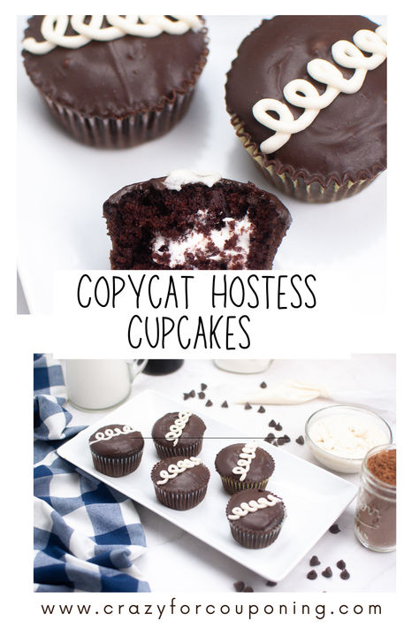 Indulge in the nostalgic flavors of your childhood with our exquisite Copycat Hostess Cupcakes. These delectable treats capture the essence of the iconic Hostess Cupcakes, offering a delightful balance of moist chocolate cake and velvety cream filling. Perfect for parties, gatherings, or simply satisfying your sweet tooth, our Copycat Hostess Cupcakes are a delightful throwback to classic Americana Copycat Hostess Cupcakes, Hostess Chocolate Cupcakes, Hostess Cupcake Filling, Homemade Hostess Cupcakes, Hostess Chocolate Cupcake Recipe, Hostess Cupcake Recipe, Cupcake Filling Recipes, Cake Cream Filling, Cupcake Filling