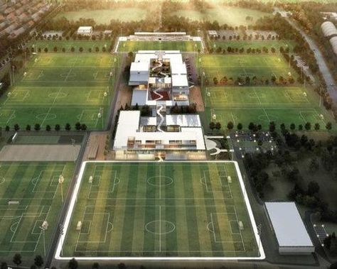 Training Center Design, Sports Training Facility, Sports Facility Architecture, Soccer Academy, Stadium Architecture, Stylish Bedroom Design, Football Pitch, Campus Design, Urban Design Concept