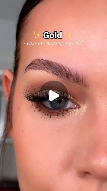 ♥ AMY JOHNSTON | MAKEUP ♥ on Instagram: "✨ Super easy gold eye makeup tutorial ✨  How to do Smokey eyeshadow with gold glitter and a wing 🫶🏼   EYES  @narsissist soft matte concealer  @nyxcosmetics_uk ultimate eyeshadow palette  @plouise_makeup_academy blend away palette  @toofacedlovestheuk brown liquid liner  @kvdbeauty brown pencil eyeliner  @anamcosmetics ‘taupe’ glitter  @esteelauderuk mascara  @maccosmeticsuk gold highlighter   #makeup #makeuptutorial #makeuplook #makeupuk #londonmakeup" Brown And Gold Eye Makeup, Eyeshadow With Gold Glitter, Gold Highlighter Makeup, Brown Pencil Eyeliner, Amy Johnston, Gold Glitter Eye Makeup, Gold Smoky Eye, Gold Eye Makeup Tutorial, Easy Eye Makeup Tutorial