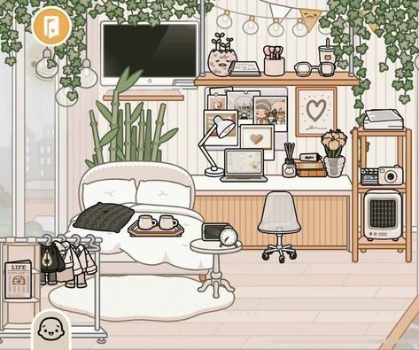 idea de cuarto aesthetic blanco 🤍 en toca boca ♡ Toca Boba Aesthetic House, Toca Boca House Ideas New House, Tocs Boca Room Ideas, Toca Life Ideas, Bedroom Toca Boca, Toca Boca House Ideas, Adopt Me Small House Ideas, Toca Boca Room Ideas, Cute Dorm Ideas