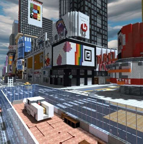 Minecraft City Map Layout, Minecraft City Bridge, Minecraft City Buildings New York, Minecraft Nyc Buildings, New York Minecraft, Nyc Minecraft, Minecraft Billboard, Minecraft City Street, Minecraft City Map