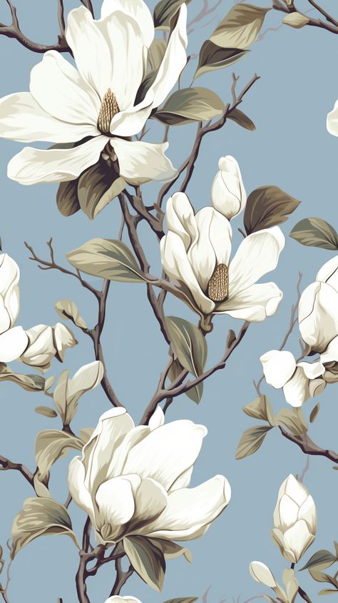 Dress up your iPhone or Android with the serene beauty of magnolias in bloom. This wallpaper offers a tranquil escape into nature's elegance right from your screen. 🍃🌺 Magnolia Aesthetic Wallpaper, Magnolia Wallpaper Iphone, Magnolia Background, Grace Wallpaper, Magnolia Wallpaper, Floral Pattern Wallpaper, Animal Illustration Art, Phone Wallpaper Patterns, Flower Art Images