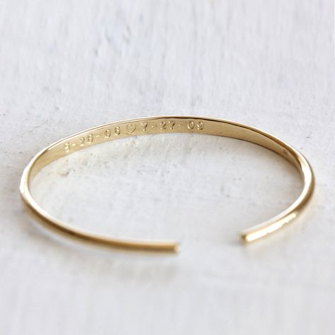 Gold Band Bracelet, Gold Cuff Bracelet, Stamped Bracelet, Hidden Message, Recycled Jewelry, Gold Bracelet Cuff, Engraved Bracelet, Gold Cuffs, Band Bracelet