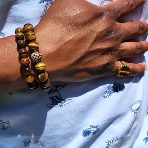 Gold Tiger eye ring . Comes in two colors. Gold and silver Shop link in bio Tiger Eye Ring, Gold Tiger, Gold Tiger Eye, Eye Ring, Silver Shop, Tiger Eye, Gold And Silver, Bracelets For Men, Link In Bio