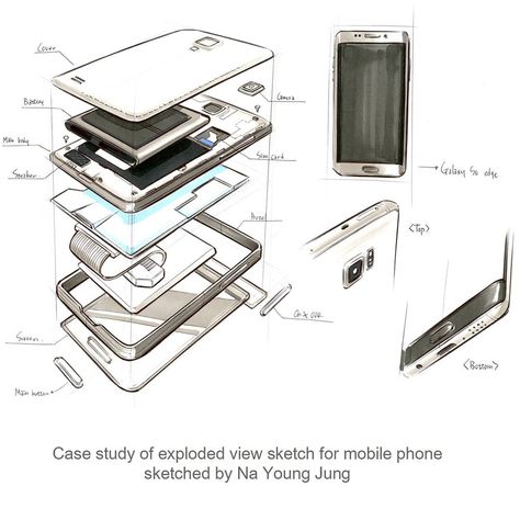 Won Kim on Instagram: “Case study of sketching for exploded view technique #art #artdrawing #sketch #sketching #design #designsketch #productdesign…” Product Exploded View, Exploded View Product, Exploded View Sketch, Tech Drawing, Watermelon Drawing, Basic Sketching, Product Sketch, Design Sketching, Exploded View