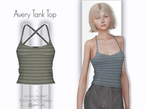 The Sims Resource - Avery Top Tank - ACN 369 Cc Top, The Sims 4 Skin, Sims 4 Anime, Play Sims 4, Free Sims 4, Tumblr Sims 4, Sims 4 Cc Skin, Sims 4 Cc Folder, Sims 4 Cc Packs