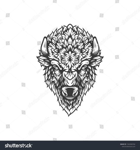 Bison Head Tattoo, Buffalo Head Tattoo, Bison Tattoo Ideas, Buffalo Tattoos, Bison Tattoo, Buffalo Tattoo, Bison Head, Buffalo Head, Buffalo Art