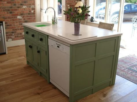 great compact kitchen island with belfast sink and a dishwasher Kitchen Island Ideas With Sink, Island With Sink And Dishwasher, Kitchen Island With Sink And Dishwasher, Sink And Dishwasher, Island With Sink, Functional Kitchen Island, Small Dishwasher, Kitchen Island With Sink, Unique Kitchen Design