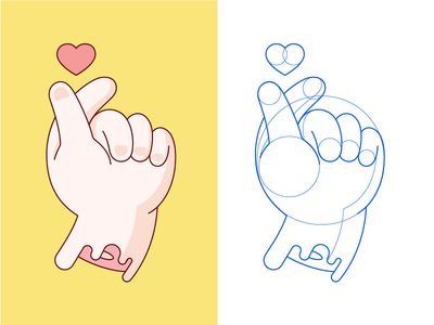 Hand Heart Illustration, High Five Illustration, Graphic Design Learning, Heart Graphic Design, Illustrator Graphic Design, Heart Character, Design Learning, Inkscape Tutorials, Adobe Illustrator Design