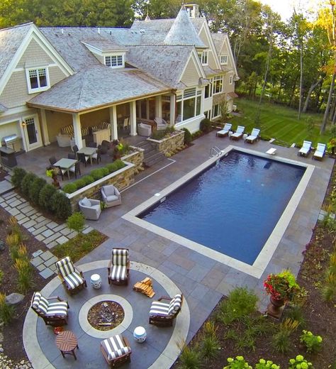 Backyard Entertaining Area, Large Backyard Landscaping, Backyard Layout, Pools Backyard Inground, Backyard Design Layout, Backyard Pool Landscaping, Budget Patio, Backyard Entertaining, Large Backyard