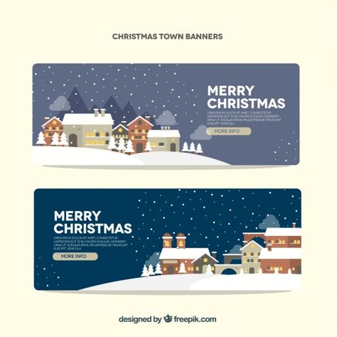 Snowy landscape banners Free Vector Winter Banner, Infographic Ideas, Christmas Movie Night, Snowy Landscape, Info Design, Christmas Town, Christmas Graphics, Web Graphics, Sale Banner