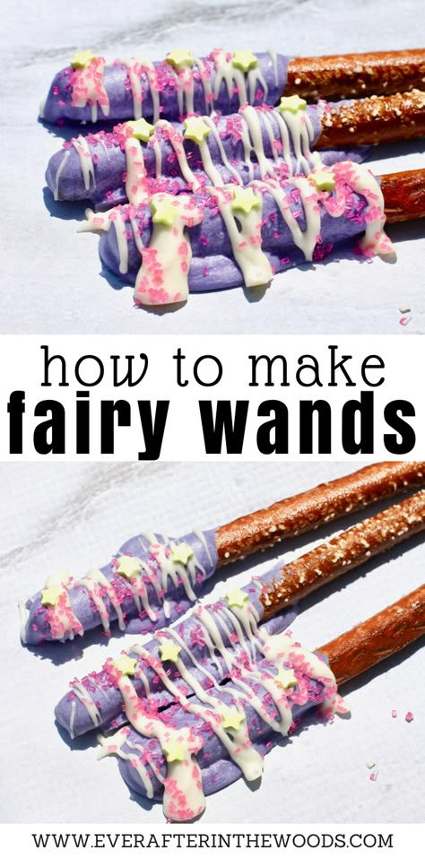 How to Make Fairy Wands tinkerbell, fairy birthday parties for little girls Fairy Party Food, Fairy First Birthday Party, Fairy Theme Birthday Party, Tinker Bell Party, Fairy 1st Birthday, Diy Halloween Dekoration, Fairy Tea Party, Tinkerbell Birthday, Fairy Baby Showers