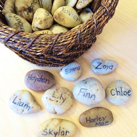 A Welcome Stone: A Sense of Belonging – A Journey Into Inquiry Based Early Learning Reggio Inspired Classrooms, Reggio Classroom, Learning Framework, Name Activities, Inquiry Based Learning, Organization And Management, Reggio Inspired, Cute Names, Kindergarten Teacher