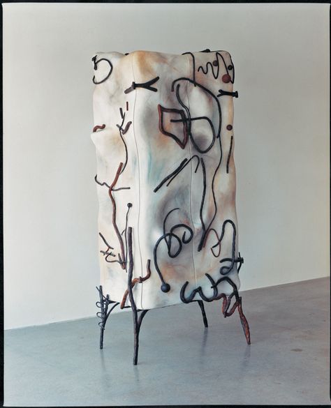 Quasimodo cabinet by Swiss artist Mattia Bonetti, patinated resin, tinted wood, patinated wrought-iron, 2009 Switzerland, Paris, Furniture, White, Design