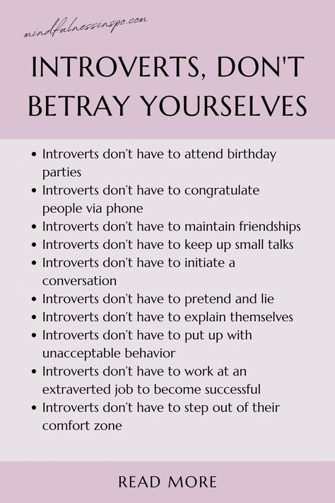 Introverts, remember that this world is yours just like it’s theirs (extraverts'). Don’t betray yourselves, you don’t have to do something you’re uncomfortable with to please extroverts. Click to read the full blogpost. Introvert quotes | Anti social social club Introvert Activities, Antisocial Quotes, Stop Feeling Guilty, Introvert Love, Introvert Personality, Psychology Notes, Personality Quotes, Victim Mentality, Introvert Problems