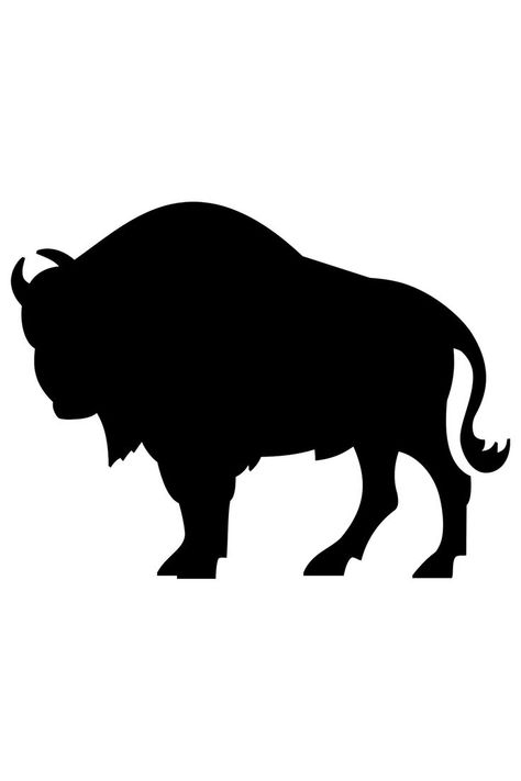 American Bison or Buffalo silhouette Buffalo Silhouette, Bison Silhouette, American Bison, Ribbon Skirts, Graphic Image, Etching, Buffalo, Vinyl