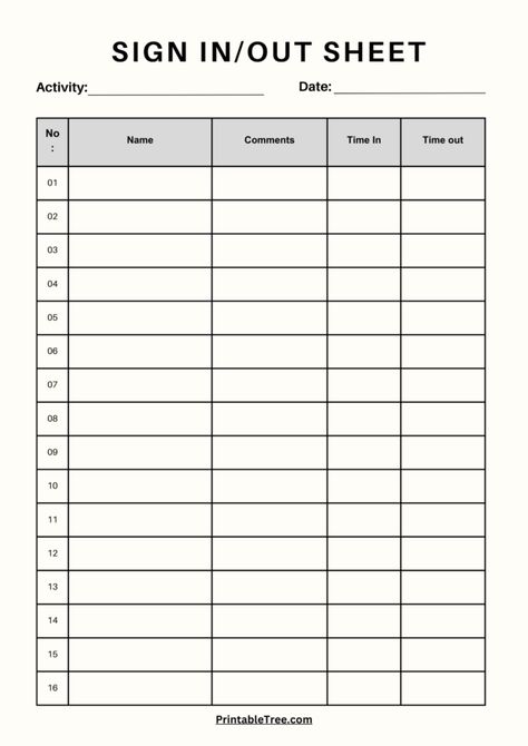 Printable Sign-up Sheet Templates Sign In Sign Out Sheet Free Printable, Sign In Sheets Printable, Sign Out Sheet Free Printable, Sign In And Out Sheet Free Printable, Sign Up Sheets Printable Free, Daycare Attendance Sheet Free Printable, Printable Attendance Sheets Free, Sign Up Sheet Template Free Printable, Sign In Sheet Template Free Printable