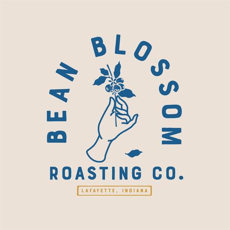 Bean Blossom Coffee Bean Logo, Whimsical Logo, Thyme Oil, Orange Coffee, Coffee Flower, Coffee Plant, Coffee Logo, Food Fruit, Coffee Branding