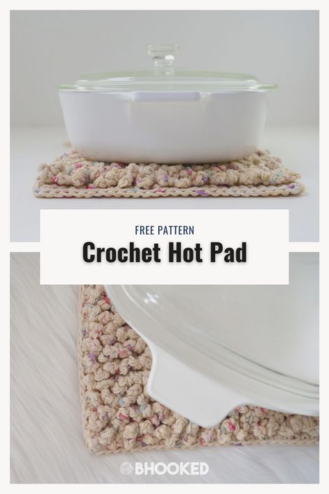 Crochet Projects For Cotton Yarn, What To Make With Cotton Yarn, 100% Cotton Yarn Crochet Projects, Things To Crochet With Cotton Yarn, Crochet Pot Holders Free Pattern Cotton, Hue And Me Yarn Crochet Patterns, White Cotton Yarn Crochet, Crochet Cotton Potholders, Cotton Yarn Crochet Patterns