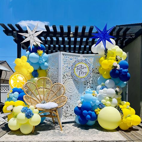 Faster shipping. Better service Blue And Yellow Balloon Garland, Yellow Balloon Garland, Water Birthday Parties, Water Birthday, Balloon Wreath, Bride Shower, Yellow Balloons, Balloon Flowers, White Balloons