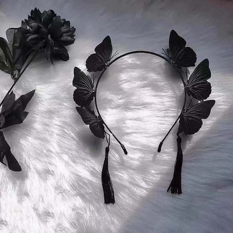 Goth Headband, Tassel Headband, Dark Punk, Prom Hair Accessories, Halloween Goth, Party Hair Accessories, Punk Hair, Estilo Hip Hop, Estilo Punk