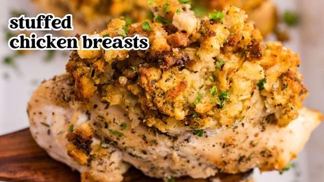 Chicken Breasts Stuffed with Stuffing Creamy Stuffed Chicken Breast, Chicken Stuffing Balls, Chicken Stuffed With Stuffing, Stove Top Stuffed Chicken Breast, Stuffing Stuffed Chicken Breast, Baked Stuffed Chicken Breast, Chicken With Stuffing, Stove Top Chicken Breast, Rolled Chicken Breast