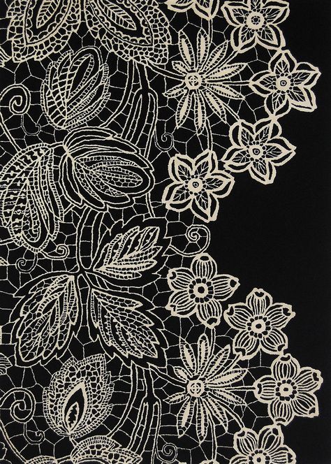 Lace Tattoo, Border Embroidery Designs, 자수 디자인, Linens And Lace, Lace Print, Bobbin Lace, Irish Crochet, Garter Stitch, Lace Embroidery