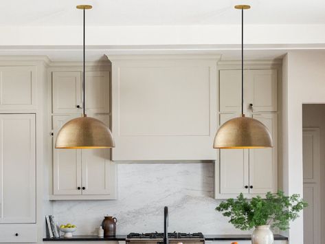 Set of 2 Brass pendant light for kitchen island hanging lamp ,light fixture This handcrafted lamp, made of brass and exudes warmth and charm, enriching your home decor with its beautiful semi-sphere shape. The intricate design, casts a captivating shadow pattern, adding depth and character to any space. The lamp includes: 👉🏻A 100 cm / 40 inch chain or black cord, with the option for extra length at no additional cost. 👉🏻A 5-inch ceiling plate (umbrella). 👉🏻An E27 bulb.Wired and ready to in 2 Pendant Lights Over Breakfast Bar, Hanging Lights Over Island, Boho Kitchen Island Lighting, Large Island Pendant Lights, Brass Pendant Lights Over Kitchen Island, Pendant Lights Over Island, Pendant Lights Over Kitchen Island, Kitchen Island Pendant Lights, Kitchen Island Hanging