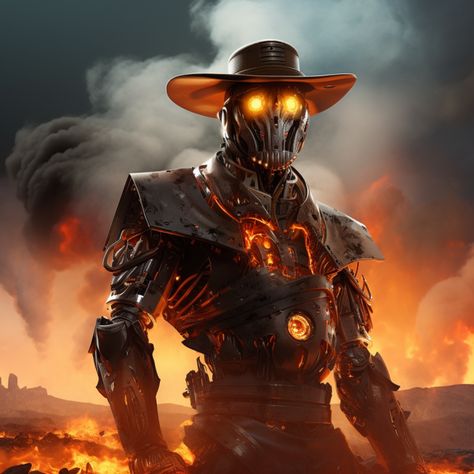 #catalina #robot #cyberpank #robotgirl #neuralnetworks #neuralnetwork #art #future #western #cowboy #hell Cattlepunk Aesthetic, Cowboy Robot, Futuristic Cowboy, Weird West, Vintage Stuff, Cow Boy, Western Cowboy, Cyberpunk, Science Fiction