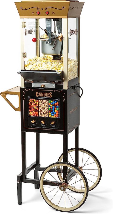 Everything you need to bring old school back with some kitchen appliances. From vintage popcorn machines, snow cone makes, fondue pots and more! Vintage Popcorn Machine, Theater Popcorn, Vintage Movie Theater, Popcorn Cart, Vintage Popcorn, Movie Theater Popcorn, Popcorn Makers, Popcorn Kernels, Stainless Steel Kettle