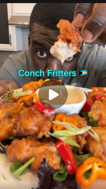 Conch Fritters Recipe Key West, Conch Fritters Recipe Bahamian, Conch Fritters Recipe, Red Beans And Rice Recipe Crockpot, Conch Salad, Bahamian Food, Bahamas Nassau, Conch Fritters, Recipe Crockpot