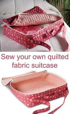 I need this. How to sew your own quilted fabric suitcase shoulder bag. Sewing pattern. Love the double sided quilted fabric used in this bag. Fabric Suitcase, Pre Quilted Fabric, Sac Diy, Modern Bag, Sew Ins, Beginner Sewing Projects Easy, Bag Sewing, Leftover Fabric, Quilted Fabric