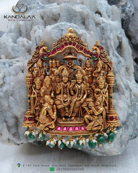 50+ Latest Gold Pendant Designs - [2024 Models] Ram Parivar Haram Designs Latest, Antique Pendants Gold Indian, Gold Pendant Designs, Pendant Designs, Locket Design, Gold Temple Jewellery, Gold Jewels Design, Antique Necklaces Design, Gold Jewelry Outfits