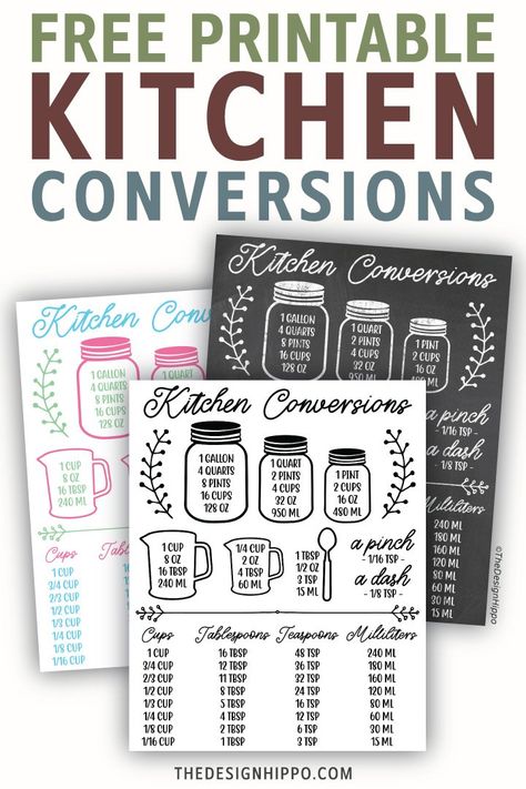 Free Printable Kitchen Conversion Chart Kitchen Conversion Chart, Farmhouse Printables, Kitchen Printables, Conversion Chart Kitchen, Free Printables Organization, Measurement Conversions, Kitchen Measurements, Kitchen Conversion, Easy Reference