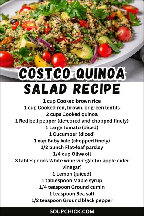 Costco Quinoa Salad Recipe Salad Recipes With Quinoa, Costco Quinoa Salad Recipe, Costco Quinoa Salad, Greek Quinoa Salad, Mom Breakfast, Healthy Recipes For Diabetics, Quinoa Salad Recipes, Homemade Salads, Roasted Chickpeas