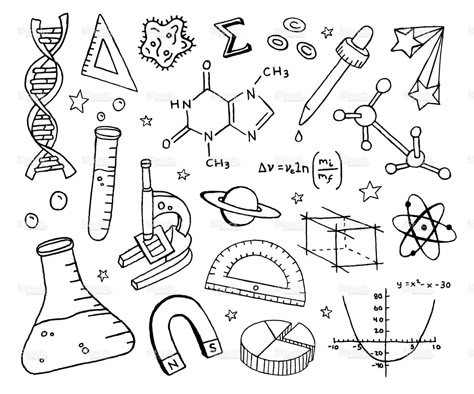 doodles Science Drawing Ideas, Science Drawing, Science Doodles, Drawing Ideas, Doodles, Science, White, Black