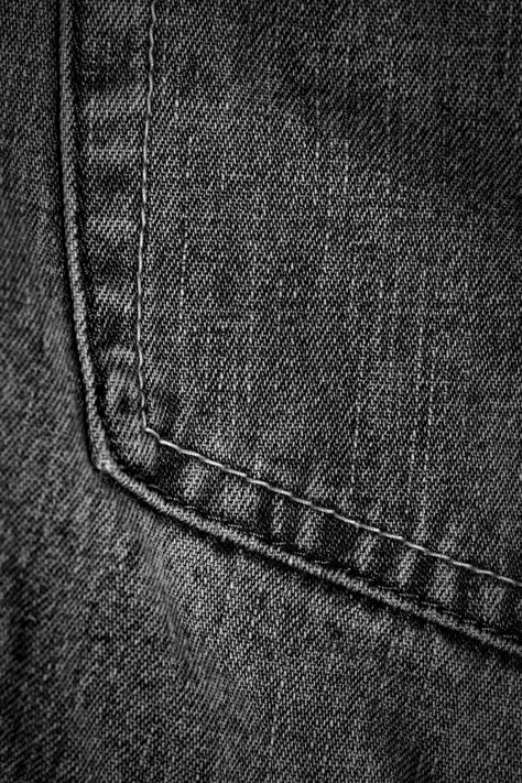 pocket of black denim jeans texture - http://www.myfreetextures.com/pocket-of-black-denim-jeans-texture/ Black Denim Aesthetic, Black Jeans Aesthetic, Jean Texture, Collection Moodboard, Cyberpunk Concept, Website Moodboard, Jeans Texture, Black Denim Fabric, Denim Aesthetic