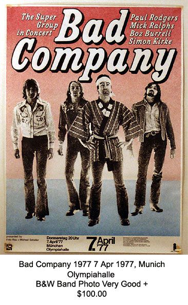 Bad Company Poster Mick Ralphs, 60 S, Paul Rodgers, Concert Poster Art, Music Concert Posters, Bad Company, Vintage Music Posters, 80's Music, Cheap Trick