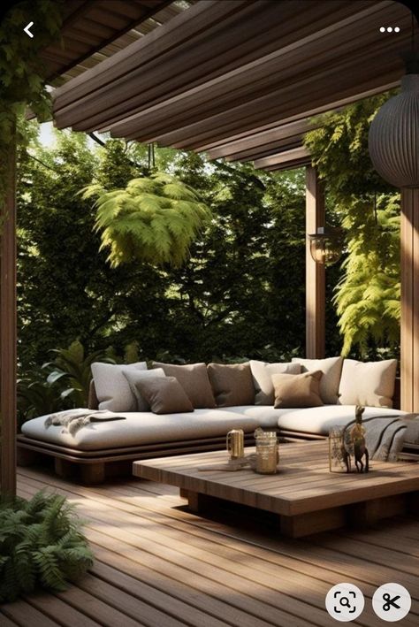 Balcony Inspiration, Garden Seating Area, Cozy Patio, Outdoor Living Rooms, Backyard Pool Landscaping, Modern Shapes, Decks Backyard, Backyard Inspo, Nordic Modern